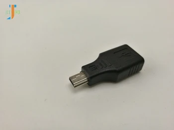 1000 бр./лот на едро, USB конектор, A Female to Mini B Male, 5-пинов адаптер, конвертор, конектор за цифров фотоапарат, черен