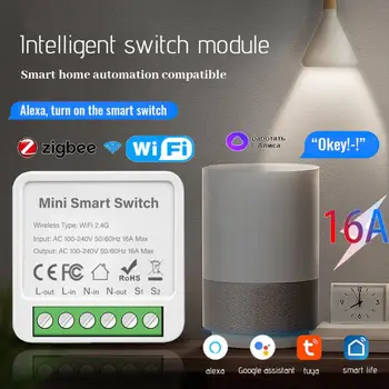 16A Sasha Smart Life Zigbee Wifi Smart Switch Подкрепа на Двустранния Умен Домашен Дистанционно Управление За Алекса Google Home Yandex Алис