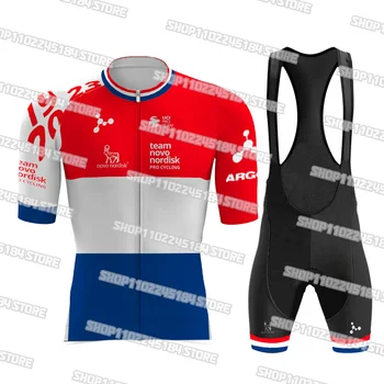 2023 Team Novo Nordisk Холандия Колоездене Джърси Комплект Майо Цикъл на МТБ Велосипедна Облекло Бързосъхнеща Велосипедна Дрехи Мъжки Къс