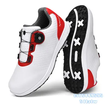 2023, Нова стилни обувки за голф, мъжки водоустойчив нескользящие маратонки за голф, дишащи дамски обувки за голф, без бодли, ежедневни, спортни обувки
