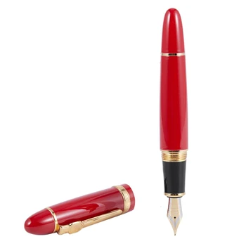 2X Писалка JINHAO 159 18KGP със средно широк писалка 0,7 мм, безплатен офис писалка с предавателна кутия, червена и сребриста 2X Писалка JINHAO 159 18KGP със средно широк писалка 0,7 мм, безплатен офис писалка с предавателна кутия, червена и сребриста 2