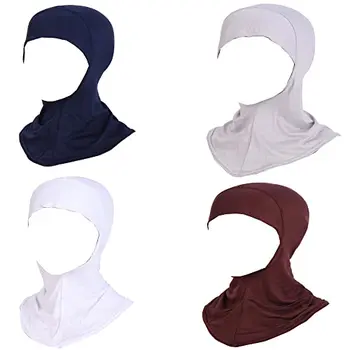 4 Опаковки женски мюсюлмански мини-шапки за еднократна употреба-хиджабов, модален ислямски калъф за врата под шал, шапка, однотонная шапчица