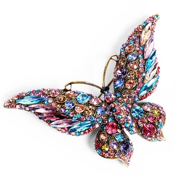 5 бр., модни цветни брошки във формата на пеперуда, сватбен кристал, кристал, брошка във формата на насекомо, женски букет, хиджаб, жени за шал