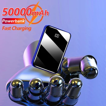 50000mAh Mini Power Bank ултра-тънък Цифров Дисплей Зарядно За Телефон, 2 USB Преносима Бързо Зареждане на Външната Батерия за Смартфони