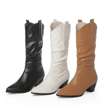 ANOVISHANA/ обувки в западен стил; дамски обувки без обков с остър чучур с дължина 27 см по-масивна ток 5 см в сгъвката; Големи Размери 34-47; Зимно-есенна обувки; S4247 ANOVISHANA/ обувки в западен стил; дамски обувки без обков с остър чучур с дължина 27 см по-масивна ток 5 см в сгъвката; Големи Размери 34-47; Зимно-есенна обувки; S4247 1