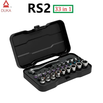 ATuMan DUKA RS2 33 в 1 Многофункционална муфа ключ с храповиком, Отвертка, S2, набор от магнитни бита, инструмент за ремонт на дома 