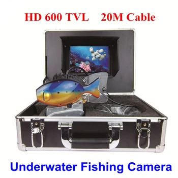 Водоустойчив подводна визуална камера с 2 бели led крушки 7-инчов LCD монитор Водоустойчива система, камера за риболов с видеорегистратором