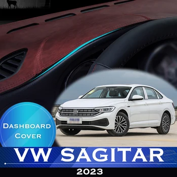 За Volkswagen VW Sagitar 2023 Таблото на автомобила, избегающая за осветление на таблото платформа, корица на маса, кожена противоскользящий подложка за арматурното табло