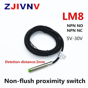 Ключ сензор за приближаване Не се Отмива Индуктивни M8 тип Работно напрежение 5V-30V NPN NO/NC 3 Жици на Разстояние за откриване на 2 мм