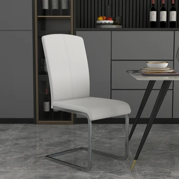 Луксозен и Ергономичен стол за Хранене от бяла кожа, съвременните Високи офис столове, столове за всекидневна, мебели в скандинавски стил Silla Comedor