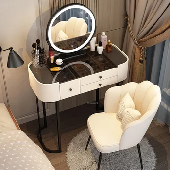 Модерни минималистичные дървени скринове за спални гарнитуров, мебели за лесно луксозен съхранение, тоалетка за грим, тоалетка с огледало