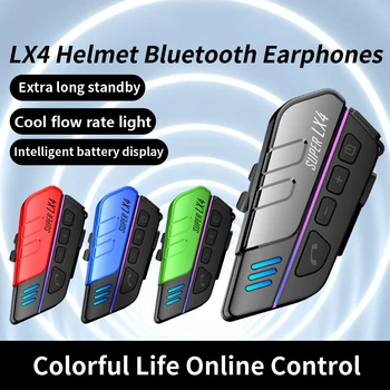 Мотоциклет Bluetooth-каска, слушалка, водоустойчиви слушалки с високи бас, слушалки с намаляване на шума, с RGB подсветка за каране на ски