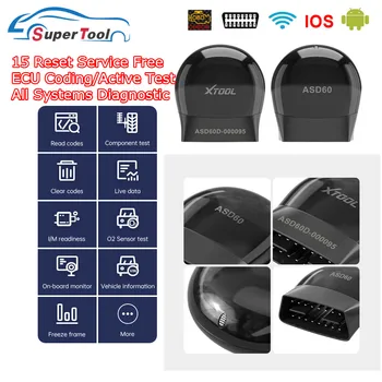 Най-добрият Скенер код ASD60 OBD2 За всички системи OBDII Диагностични Инструменти, За да Benz/За VW/За BMW С 15 Функции за Нулиране За Android/IOS