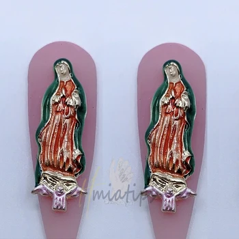 Окачване за нокти на Дева Мария, 3D Диамантени метални пирони, бижута от сплав, Бижута, аксесоари за маникюр 