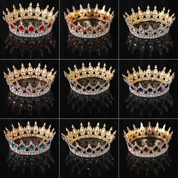 Сватбената корона на кралица в бароков стил с кристали, диадема, сватбена диадема, прическа сребрист цвят, crown, вечерни сватбени аксесоари за коса