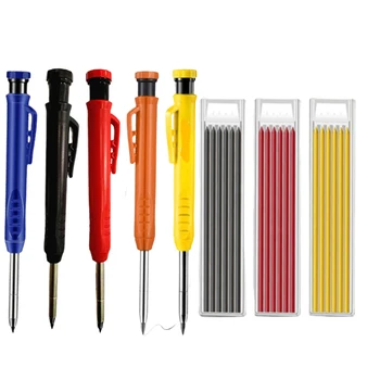 Солиден набор от плотницких моливи Дървообработващи инструменти Механичен Молив 3 цвята за презареждане на инструменти за изграждане на строително дърводелски labeler