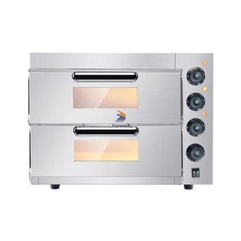 Търговски домакински електрическа печка за пица от неръждаема стомана, машина за печене на пици, Пекарна, камък за печене на пици, Двойна нагревателни елементи
