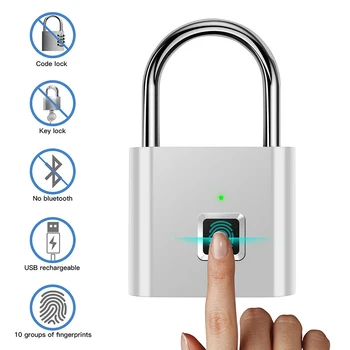 Умен заключване с отпечатъци от пръсти без ключ USB акумулаторна врата умен заключване Биометрични водоустойчив цифров електронно заключване