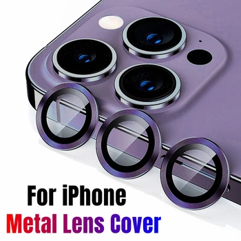 Цветно Стъкло на Обектива На iPhone 14 Pro Max Метален Пръстен Стъклена Защита на Камерата За iPhone 13 12 15 Pro Max 15 Plus Защитна Капачка