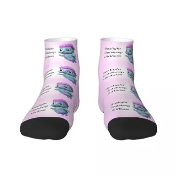 Чорапи Happy Bibble, мъжки и дамски топли забавни чорапи Gaslight Gatekeep Girlboss, чорапи за екипажа