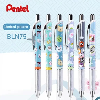 1 бр., гел писалка Japan Pentel Kawaii Pixel Limited BLN75, бързосъхнеща черна дръжка голям капацитет 0,5 мм, ученически пособия, Канцеларски материали