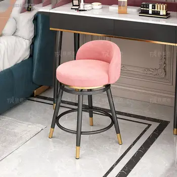 Бар трапезни столове за отдих и почивка, Ресторант салон, розова Коса стол, мека модерни мебели в скандинавски стил