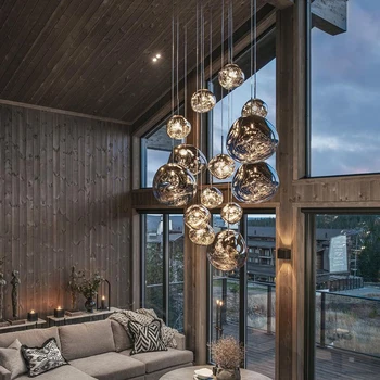 Висящи осветителни тела от лава в скандинавски стил, led осветление на стълбите на вилата, окачена лампа за дневна, осветителни тела за дома, окачена лампа за кухня в стил loft