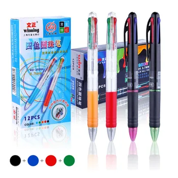 Два цвята пластмасова химикалка писалка 0,7 мм, нов рекламен подарък, химикалка химикалка, многофункционални канцеларски материали за учениците