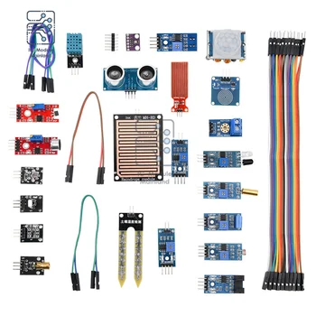 Комплект от 22 сензори Стартов набор от сензори 22 в 1 Стартови комплекти за проекти роботи САМ за Arduino Кодиране за деца Юноши възрастни
