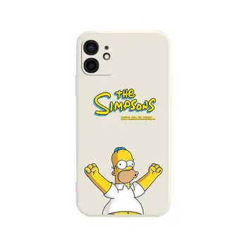 Креативен Забавен Симпсън Калъф за телефон iPhone 11 12 13 14 ProMax 7 8 XR XS Plus, Хубаво Защита От Падане, Ультратонкая Мека делото от TPU