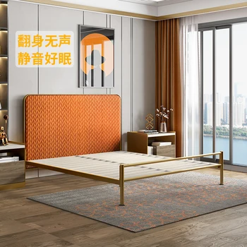 Мебели Tiantan е Лесна екстравагантен метална стоманена художествена легло, утолщающая и стягане двойно ефективна проста модерно легло