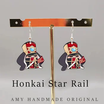 Обеци Honkai Star Rail Pamu с шарени хубава игра, обеци Honkai Star Rail за жените, аксесоари, бижута, подарък за феновете на аниме