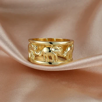 Реколта пръстени с животни и слонове за жени и мъже, Златен Цвят, луксозни мъжки годежни пръстени, вечерни украса