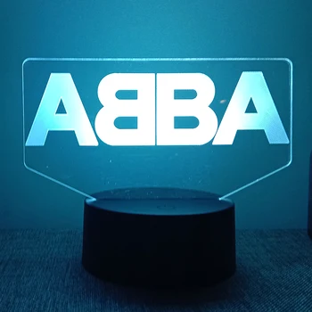 Фигура лого група ABBA, 3D led нощни лампи за спалня, лавовая лампа в стил манга, интериор на детската стая, подарък за децата на рожден Ден